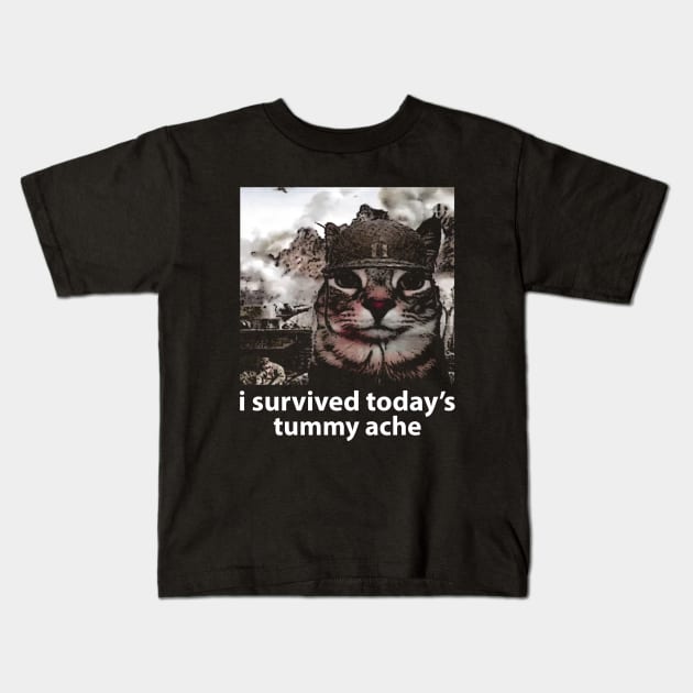 i survived today’s tummy ache unisex meme Kids T-Shirt by ILOVEY2K